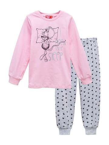 Пижама для девочки светло-розовый_серый  9184    