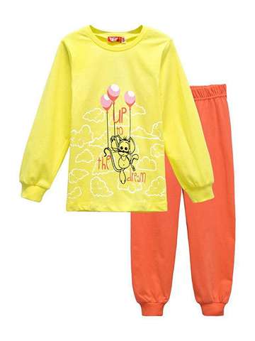 Пижама для девочки желтый_коралл  9189    
