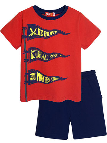 4264 Комплект (футболка-шорты) для мальчика красный_темно-синий