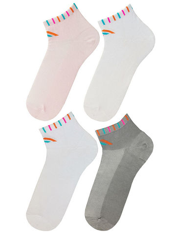 JKCNG11 Комплект женских носков 4 пары Серый_белый_розовый