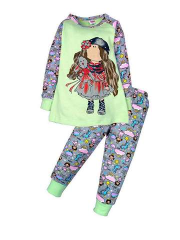 Пижама для девочки Зеленый SM288