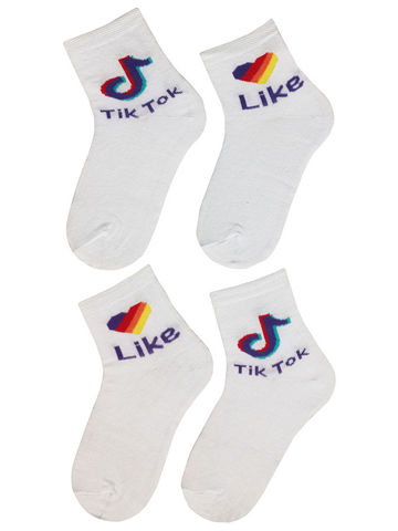 JKCNG10 Комплект носков для девочек 4 пары Лайк-белый
