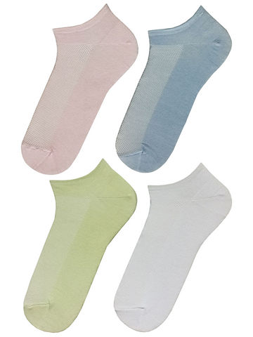 JKCNG11 Комплект женских носков 4 пары голубые_розовые_салатовые_белые-