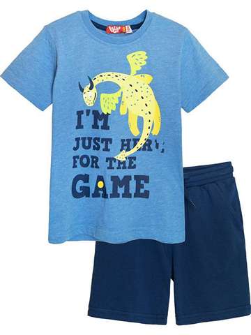 Комплект (футболка-шорты) для мальчика джинс_темно-джинс 4251