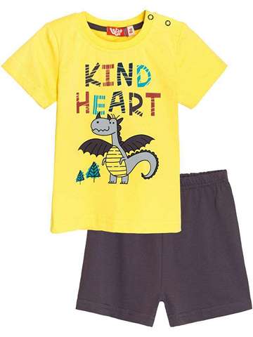 Комплект (футболка-шорты) для мальчика желтый_серый 4255
