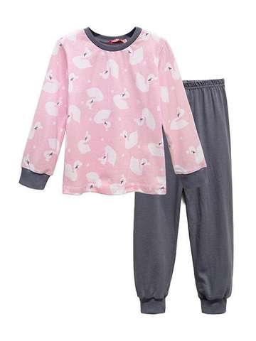 Пижама для девочки розовый_серый  9199    