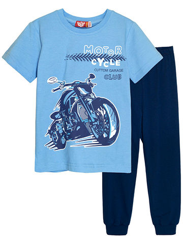 92134 Комплект для мальчика (футболка-брюки) светло-голубой_темно-синий