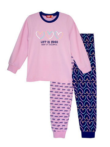 91158 Пижама для девочки розовый_фиолетовый