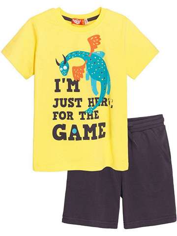 Комплект (футболка-шорты) для мальчика желтый_серый 4251