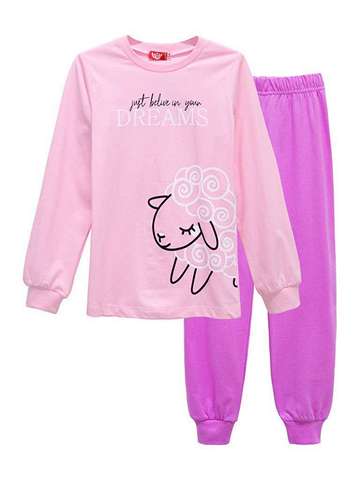 Пижама для девочки светло-розовый_лиловый  9193    