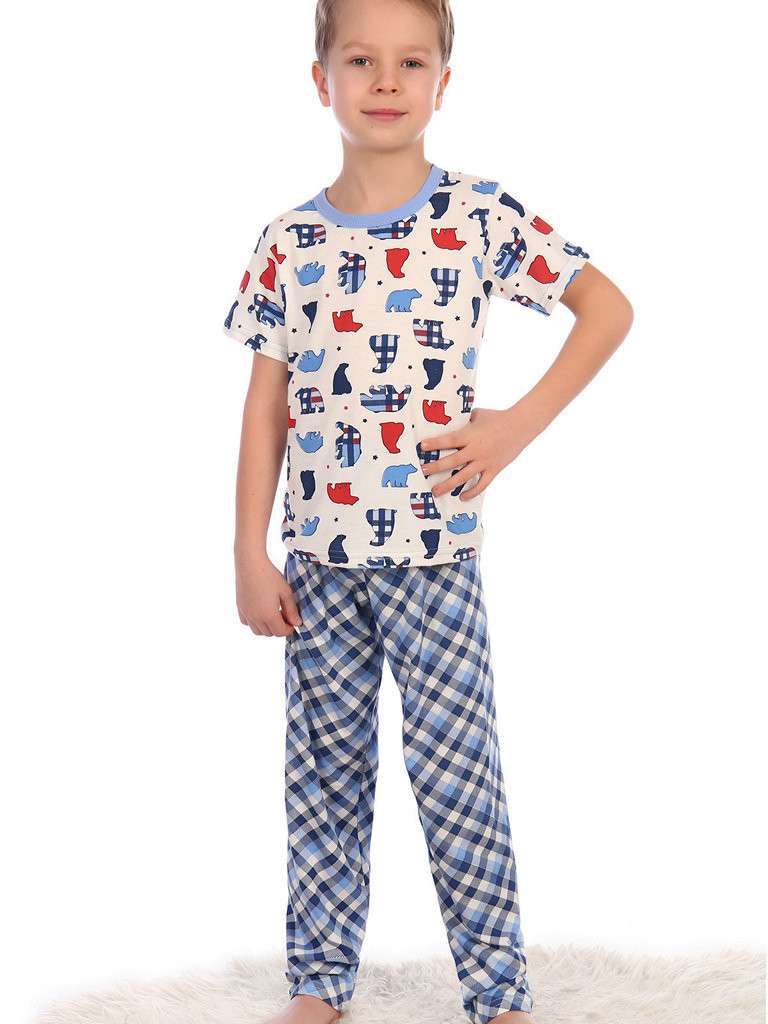 Пижама для мальчика белый ПЖ-22