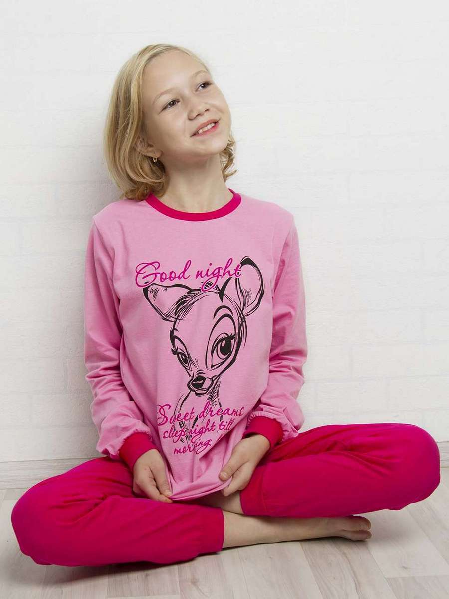 91140 Пижама для девочки розовый_малиновый